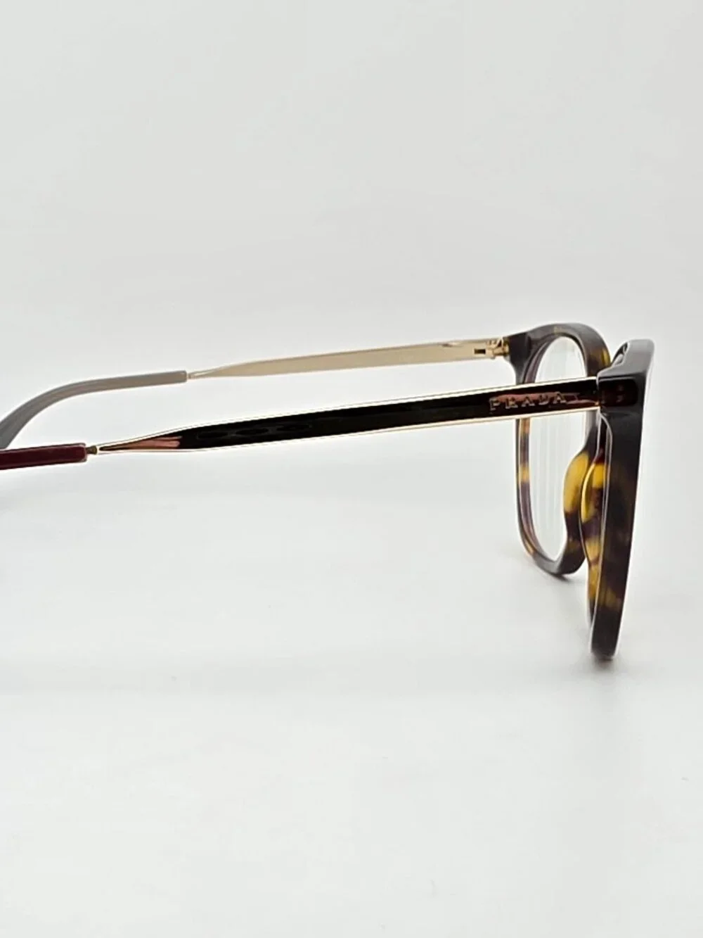 Prada VPR 11T 2AU-1O1 Havana Gold Cat Eye Eyeglasses Frame Italy 53-17-140